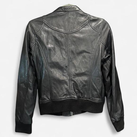 DOMA Black Genuine Leather Moto Jacket Buttery Soft Fitted Size M - Picture 6 of 11